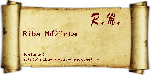 Riba Márta névjegykártya
